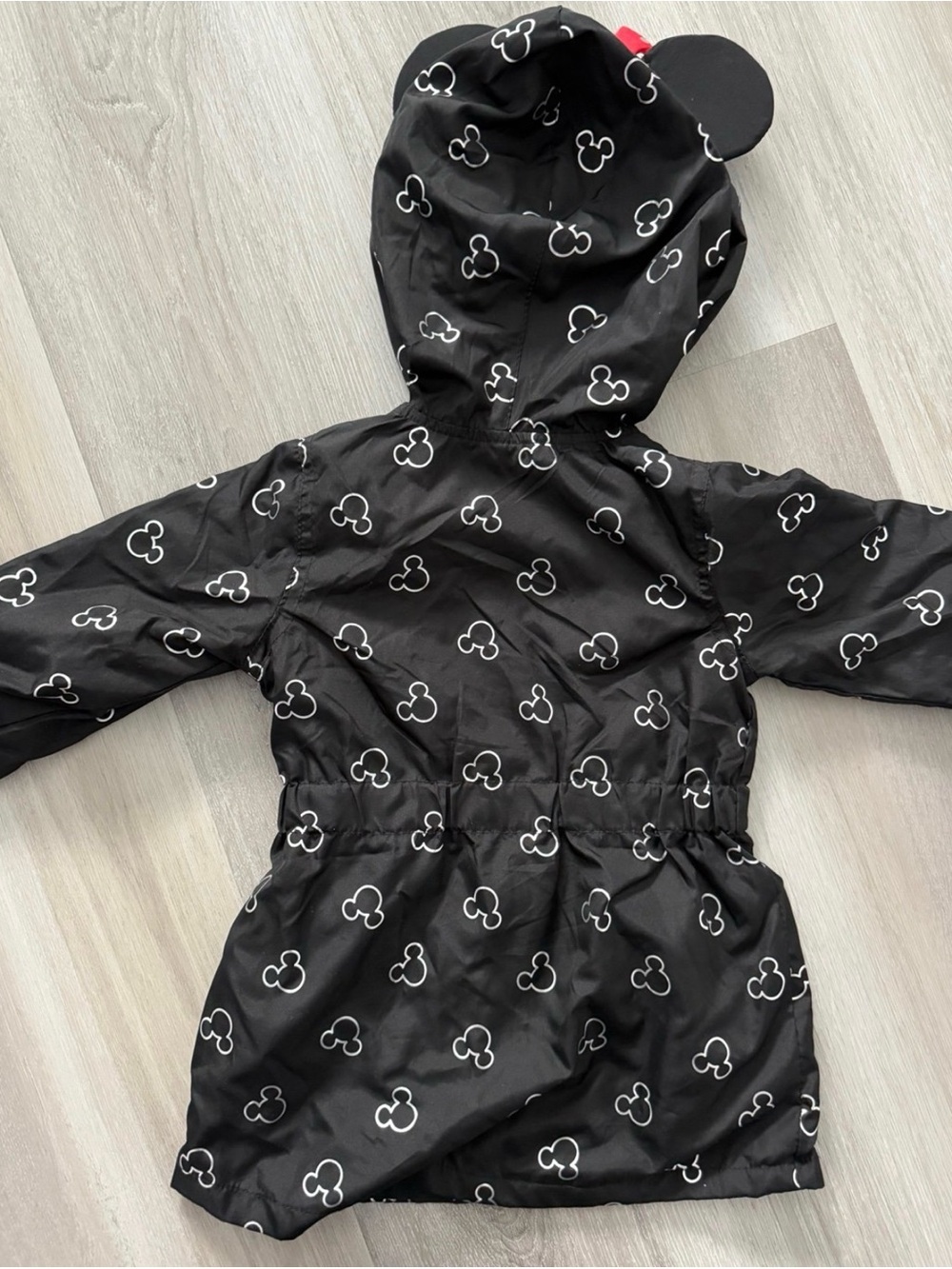 Disney Black Minnie Mouse Hooded Raincoat with Red Bow - Picture 6 of 6